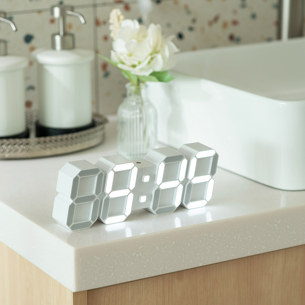 플라이토 코드리스 무선 인테리어 3D LED 탁상 벽시계 19cm - 상세 이미지 4