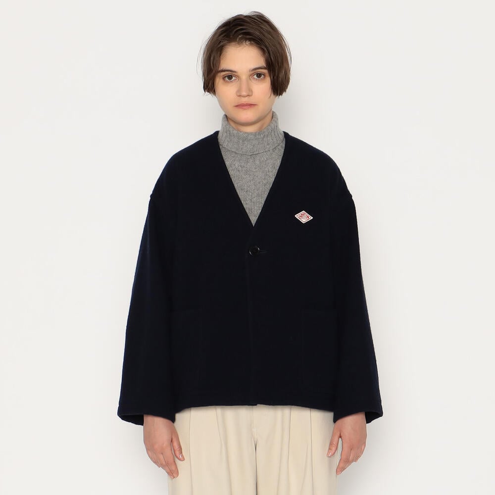 단톤 자켓 SINGLE WOOL PILE V NECK 가을 겨울 노카라 여자 여성 재킷 DNB242L101-0034 - 상세 이미지 3