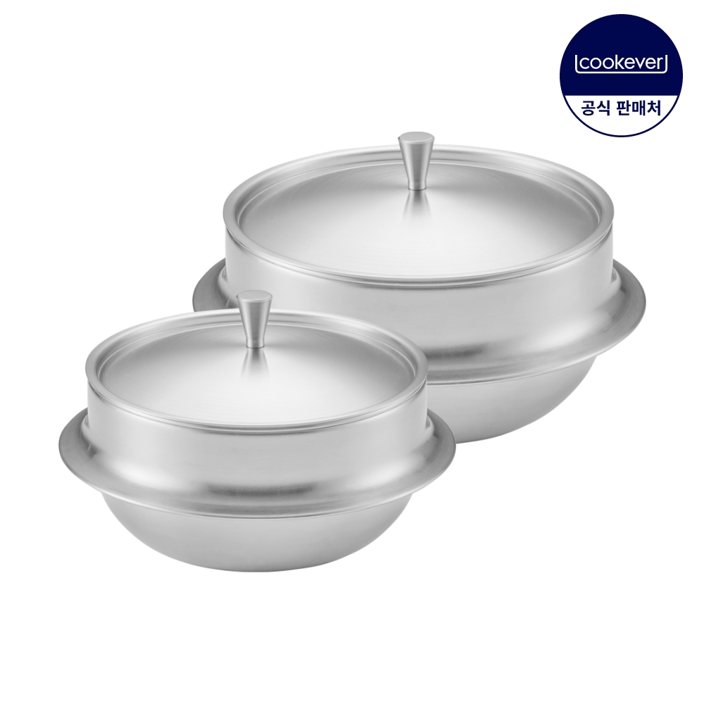 쿡에버 누보 인덕션 통3중 스텐 뚝배기 2종 세트 (S16+S18)