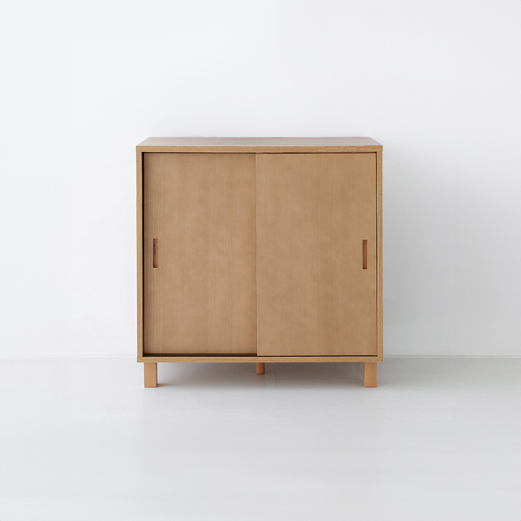 숄리드 슬라이딩 2문 수납장 솔리드형 CHM8380AM 800x400x830mm, 1단, 캄포어베니어4986.5788 - 메인 이미지