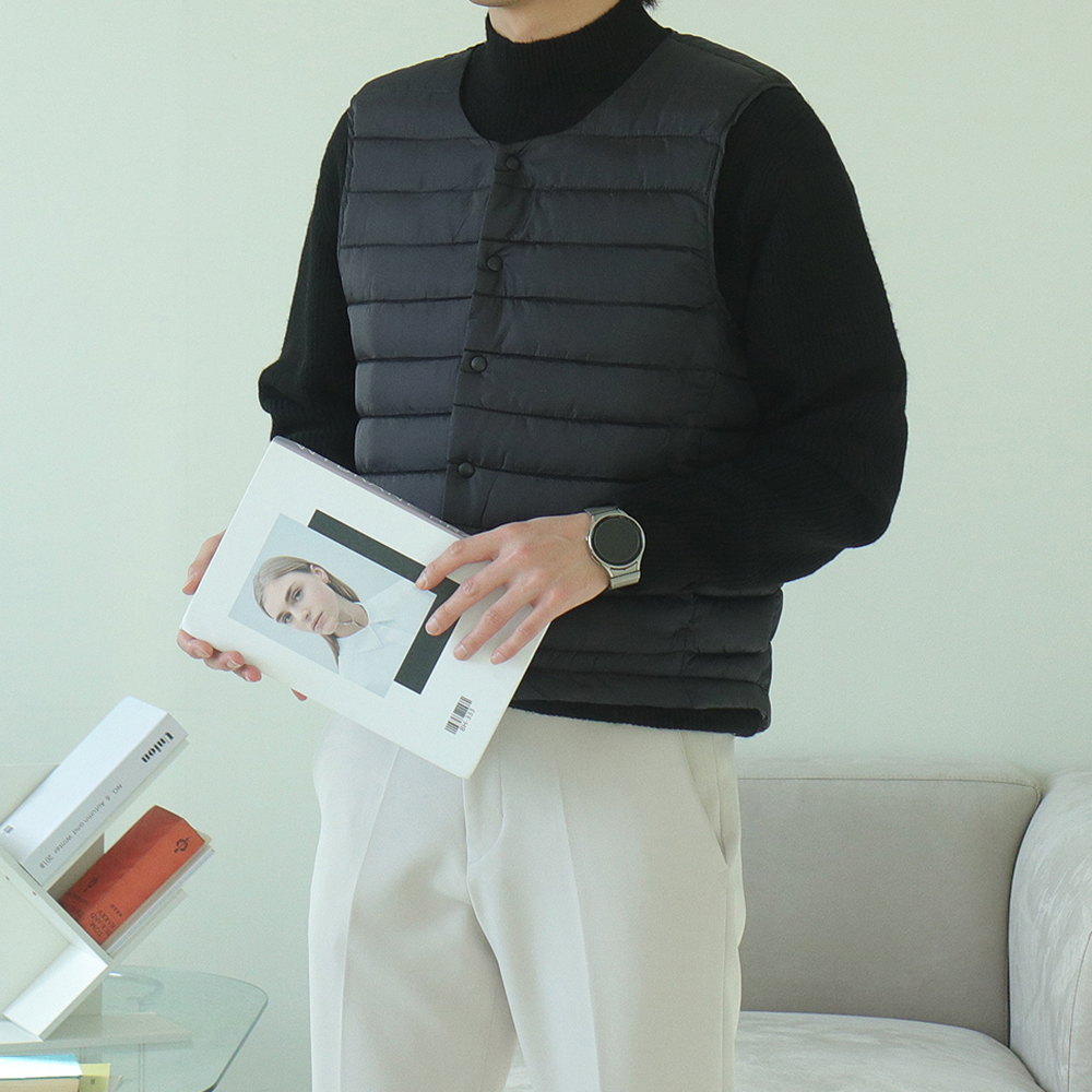 남자 패딩조끼 유넥 이너 웰론 커플 경량 패딩 조끼