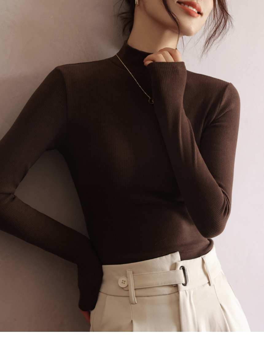 가을 겨울 여성 목티 인견 목폴라 얇은 이너 폴라티 - 상세 이미지 2