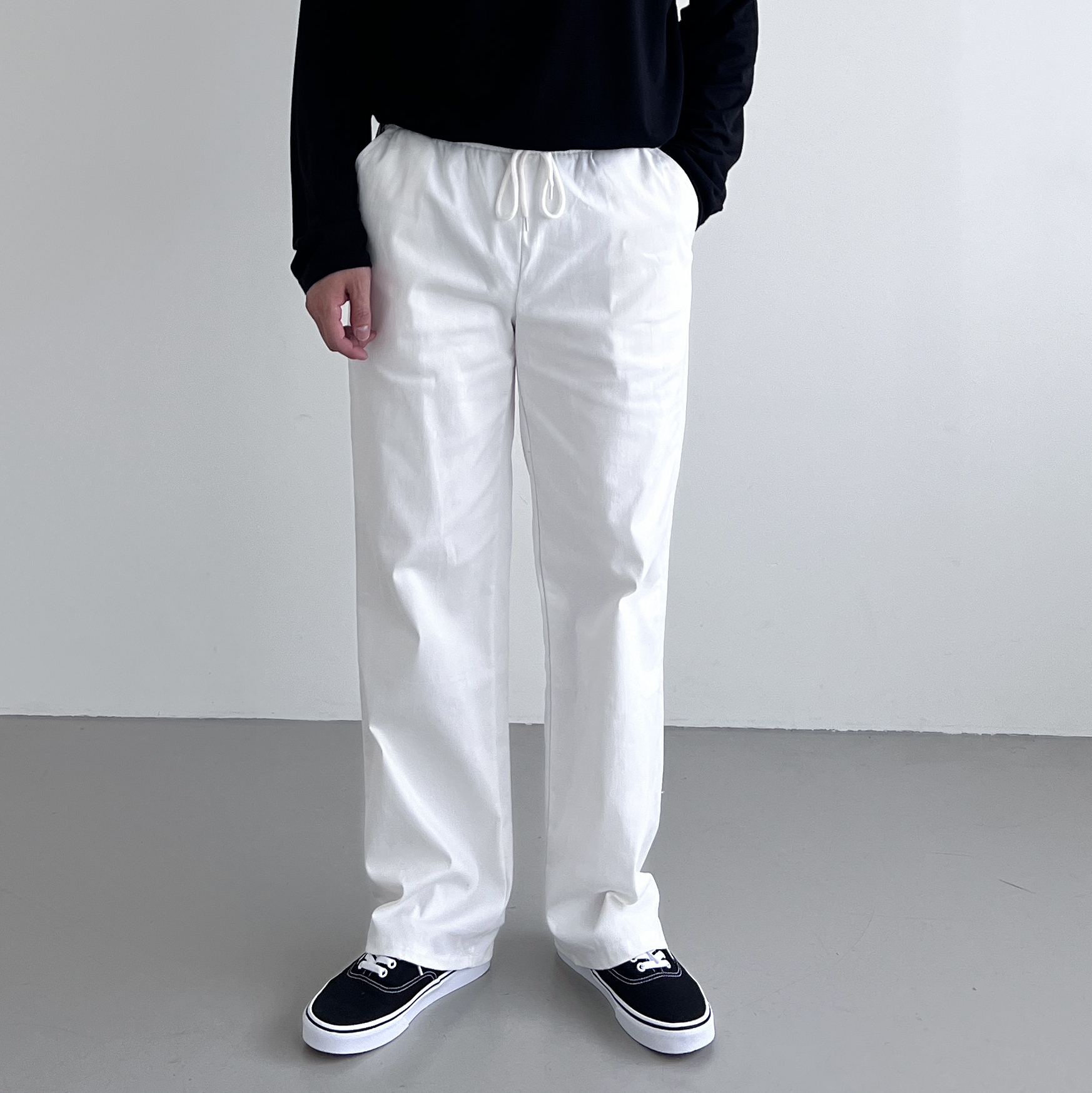 1+1 남자치노팬츠 남자세미와이드팬츠 면바지 백바지 - 상세 이미지 5