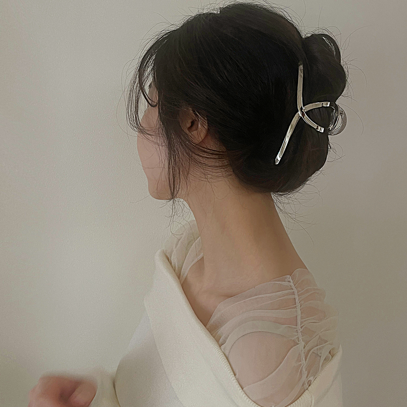 레이스룸 올림 긴 머리 헤어 집게핀 꼬임 메탈 대 왕 숱많은 빅사이즈 3세대 국산