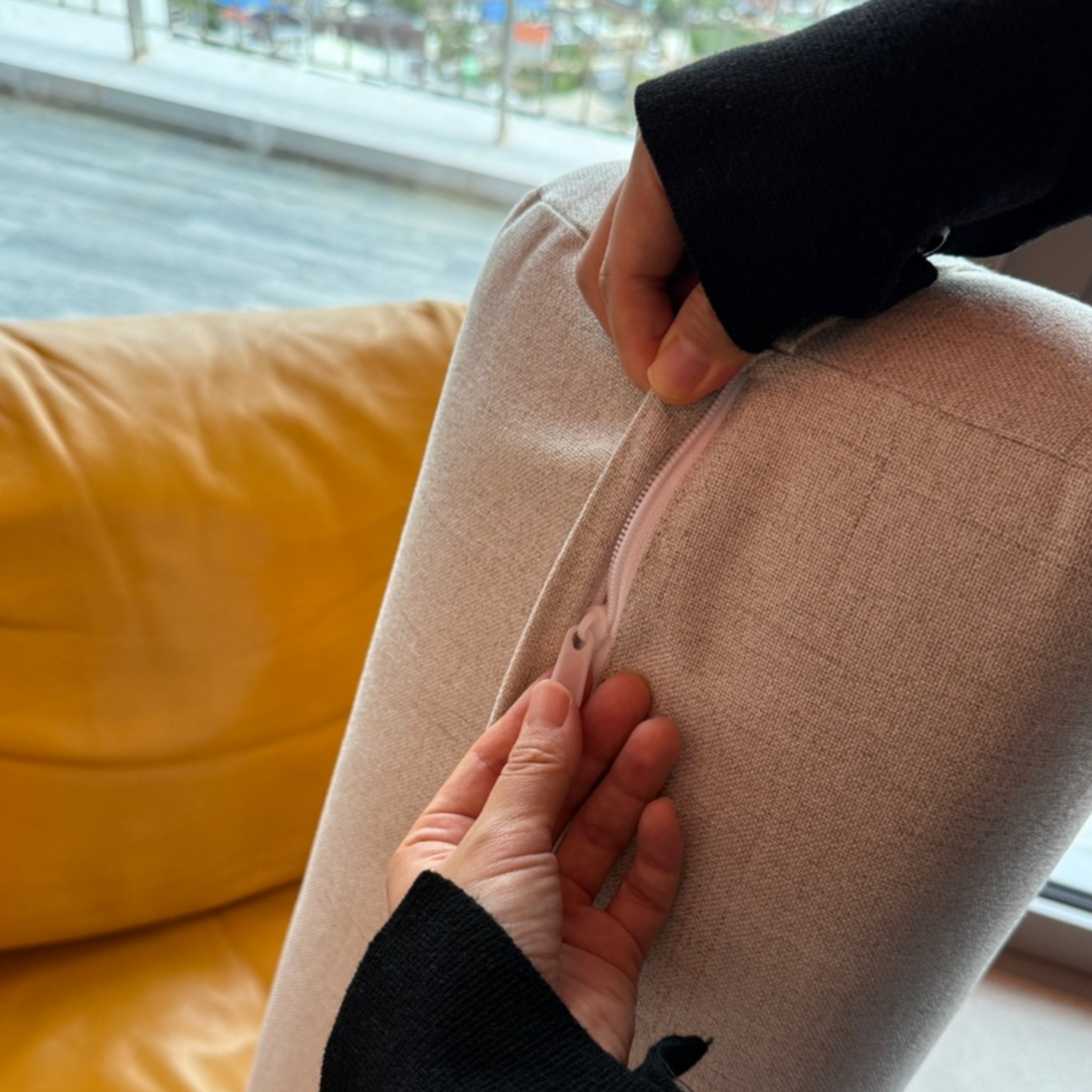 라크시 요가볼스터 린넨 볼스터 임산부요가 만트라 명상 도구 소파베개 이미지 4