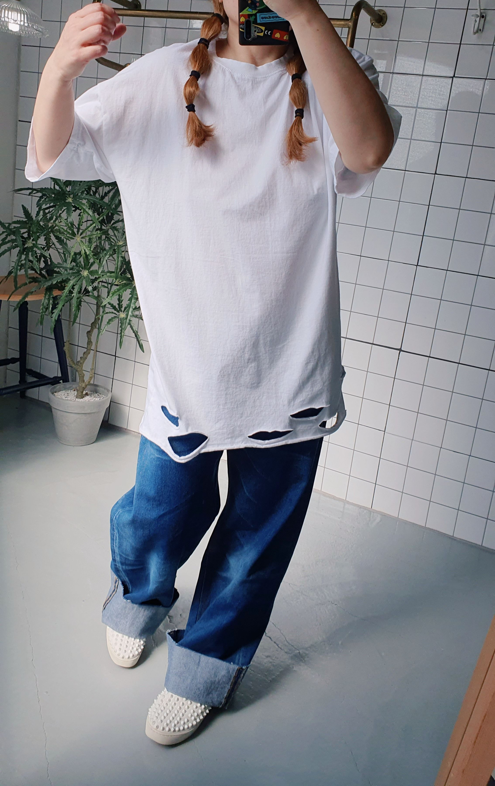 (무배) 이너룩 빈티지 면 반소매 티셔츠 - 상세 이미지 2