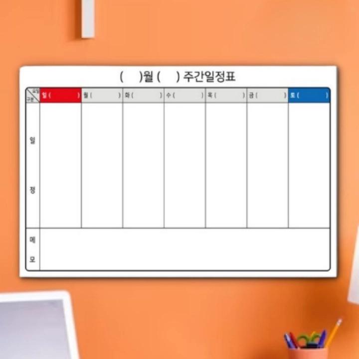 붙이는 일정 보드 판 주간 일정 화이트 보드 알림 - 메인 이미지