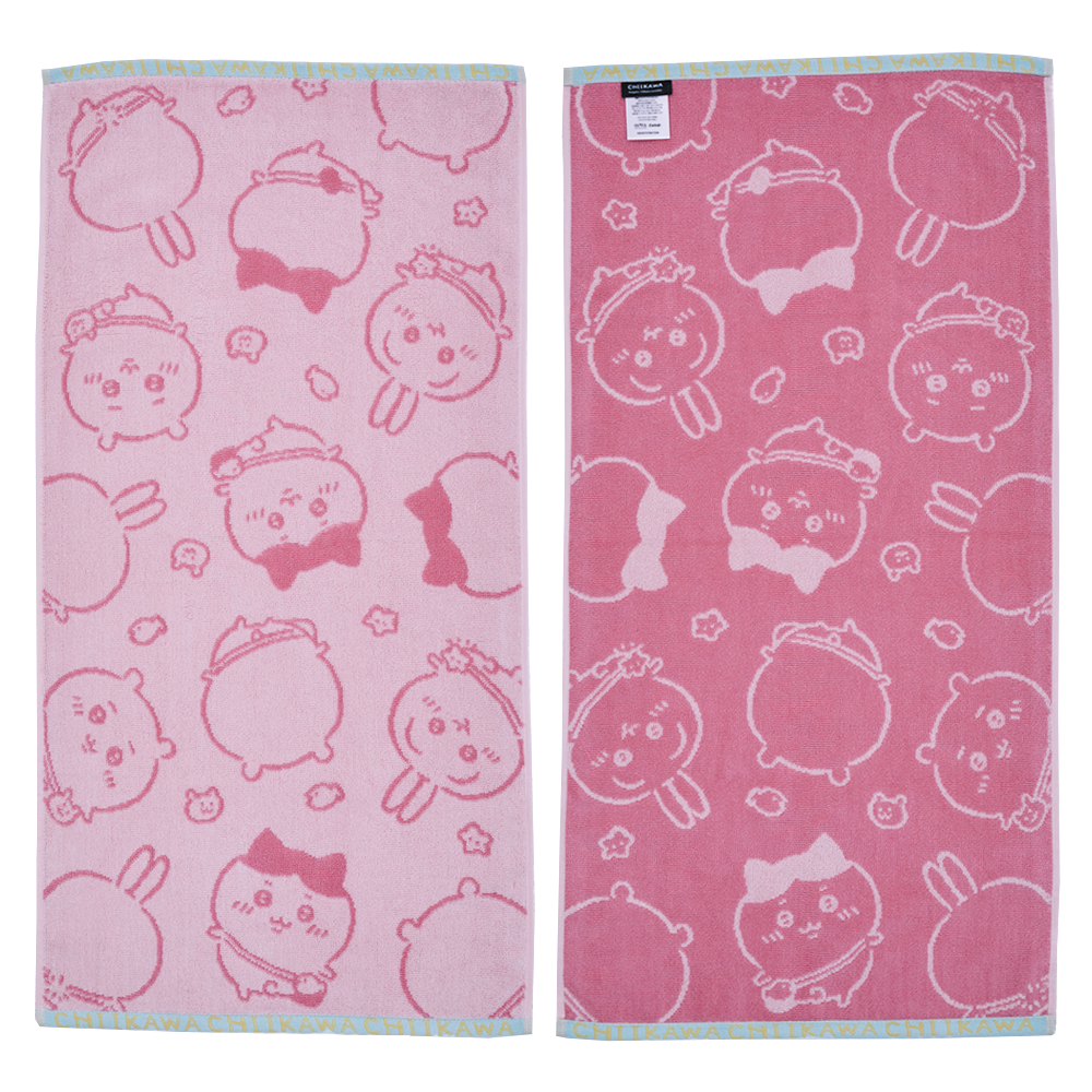 먼작귀 치이카와 타월 수건 단품 1P 세면 자카드 페이스 타올 굿즈 핑크