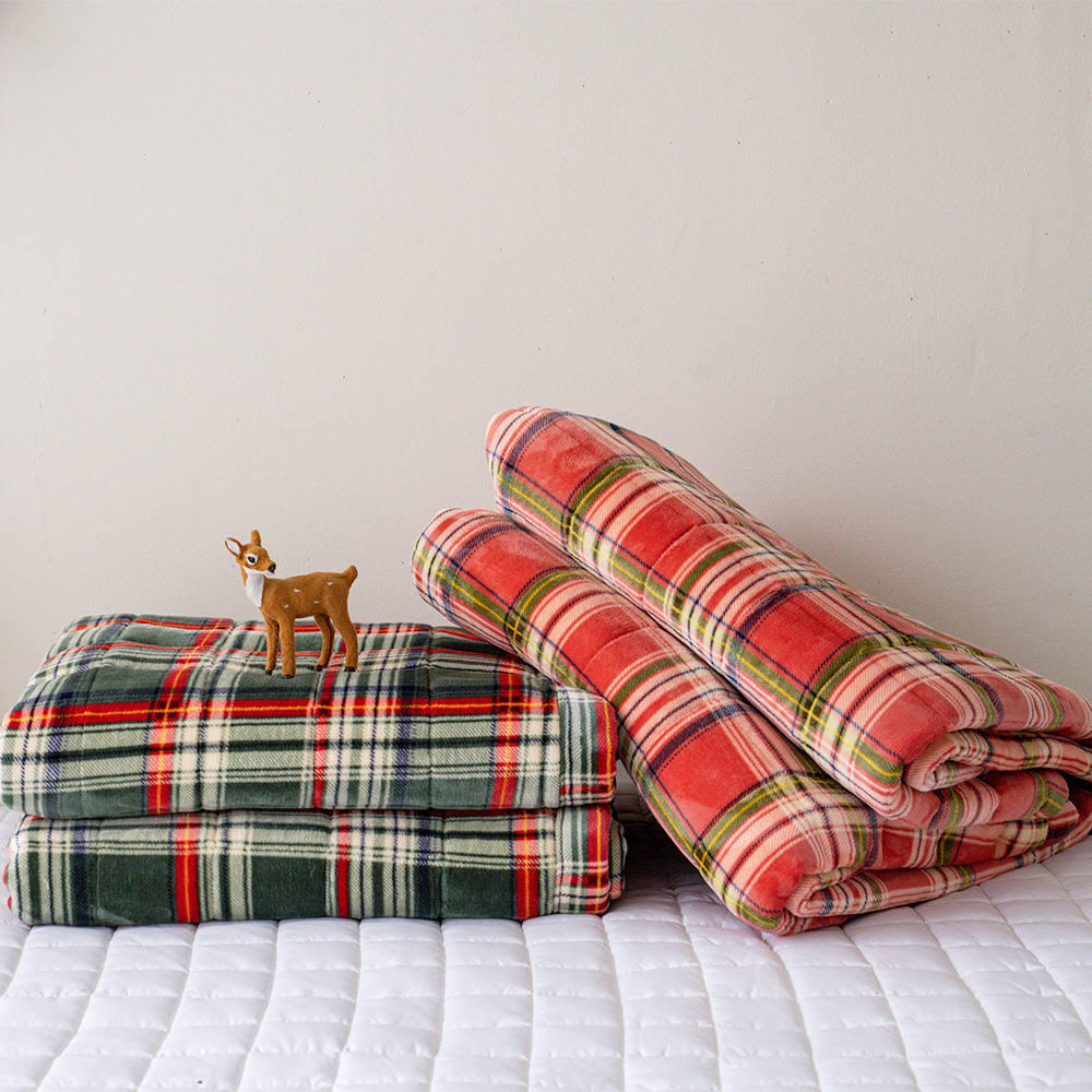 거실패드 겨울 누빔 면카페트 카펫트 바닥패드 체크무늬 SS