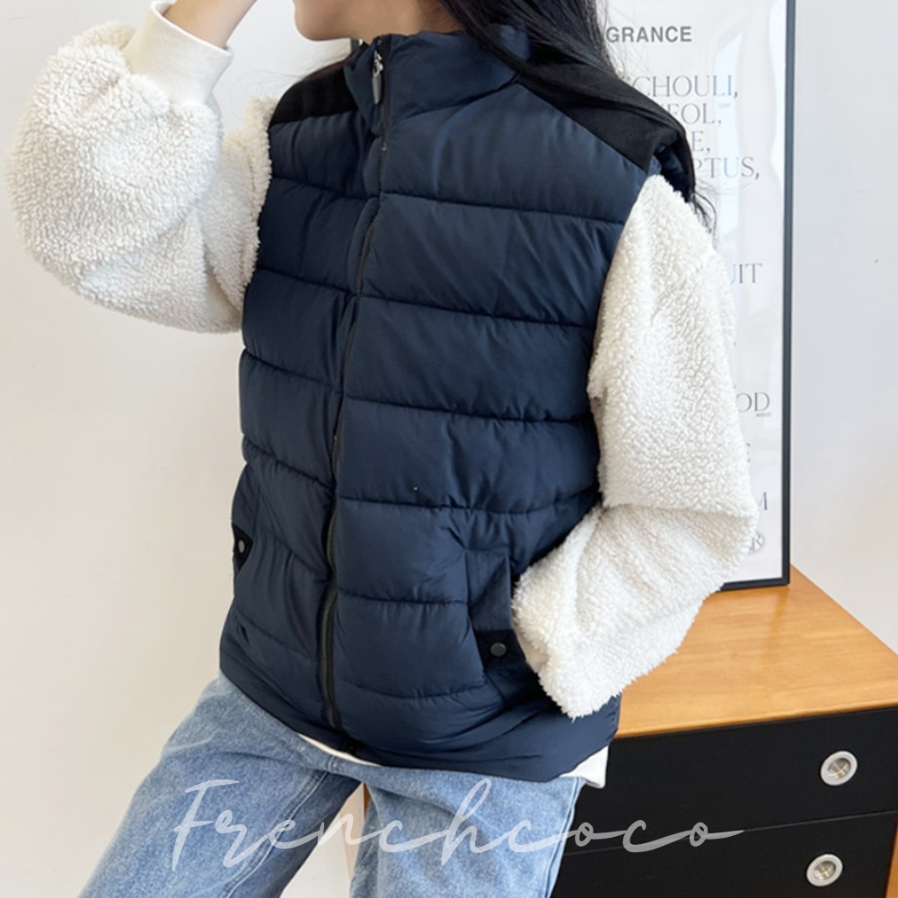 프렌치코코 패딩조끼 오리털 덕다운 겨울 빵빵한 조끼패딩