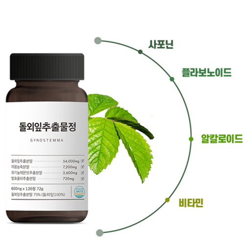 웰빙곳간 돌외잎 추출물 정 120정 3통 12개월 AMPK효소활성 내장 체 지방 분해 컷 - 상세 이미지 4