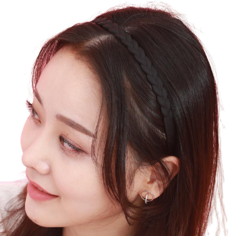 트위스트 머리띠 블랙 플라스틱 땋은머리 헤어밴드