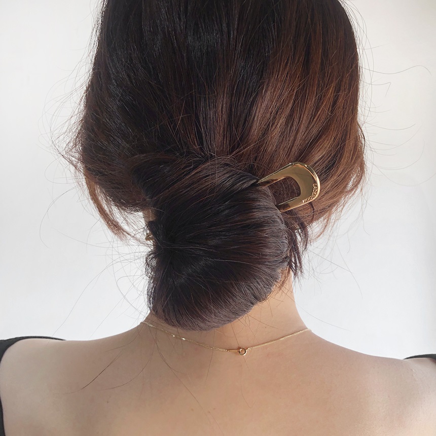 u자 메탈 비녀 13cm 뒤꽂이 헤어 머리 올림머리 핀 제품 이미지