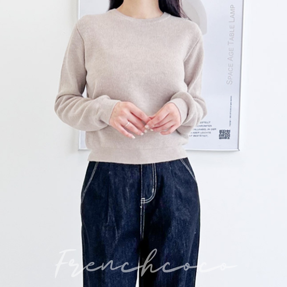 프렌치코코 부드러운 캐시니트 캐시미어니트 무지 라운드넥 (국내생산)