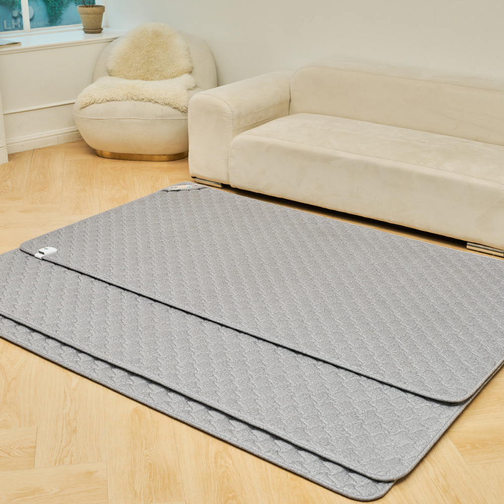 한일의료기 탄소매트 전기매트 온열매트 전자파없는 침대 전기장판 1인용 싱글 플라밍 그레이