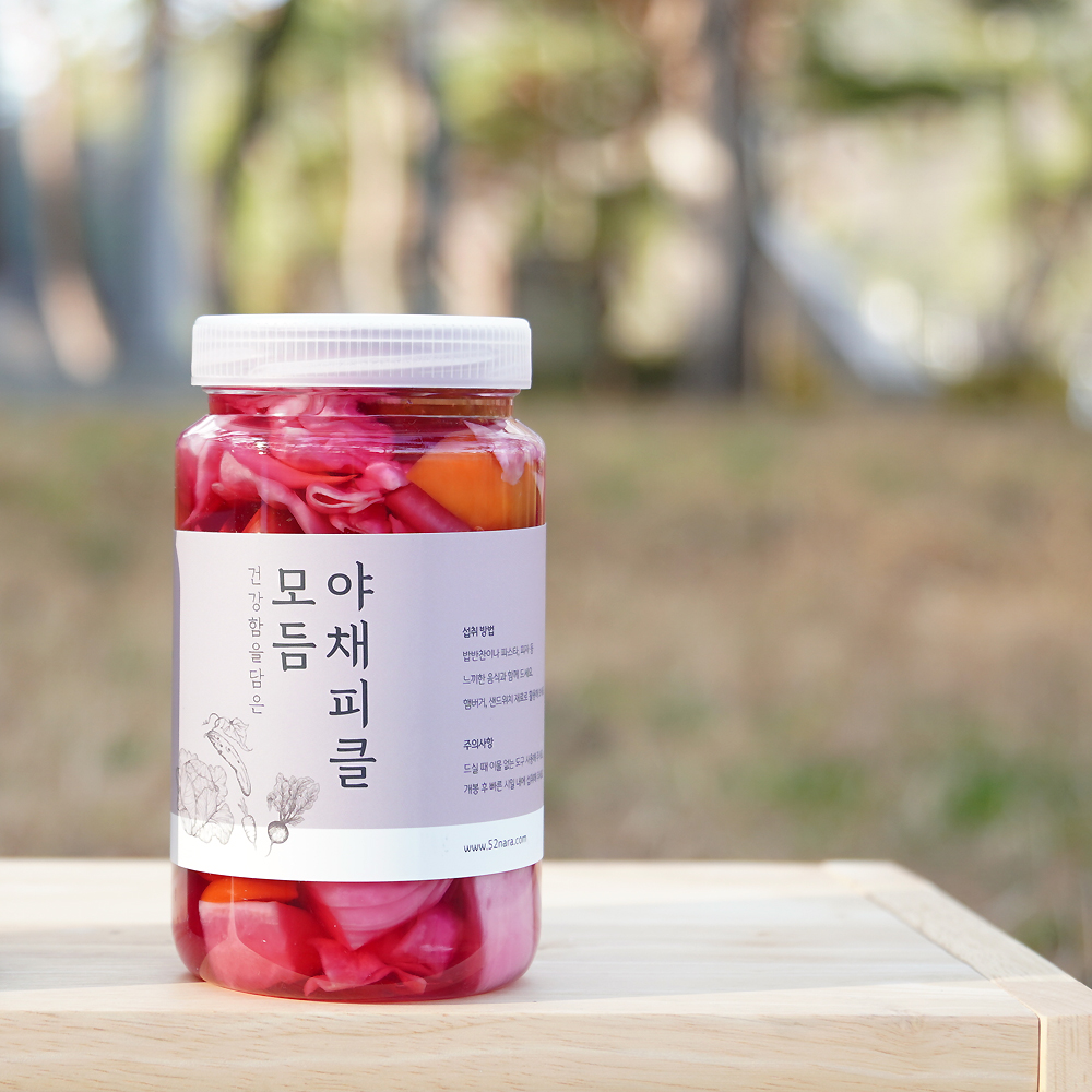 오이 양파 양배추 무 비트 수제 모듬야채피클 580g - 상품 이미지