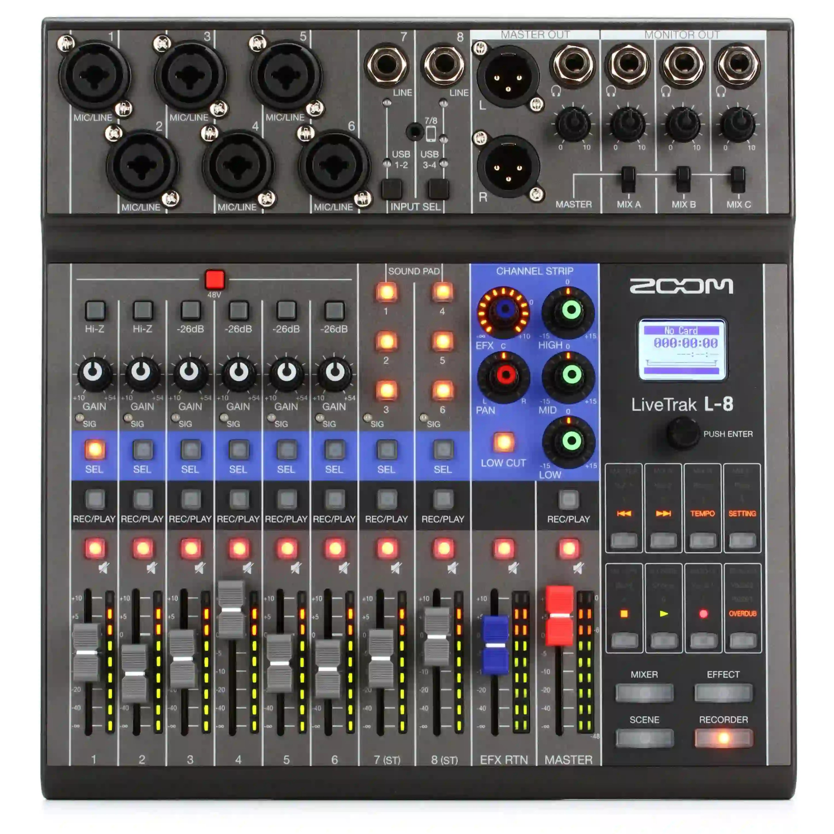 ZOOM LiveTrak L-8 8채널 디지털 믹서 레코더 팟캐스트 L8 - 상세 이미지 3