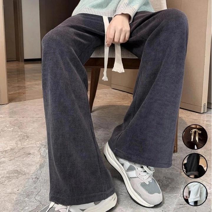 여성 와이드바지 얇은 기모바지 얇은코듀로이팬츠