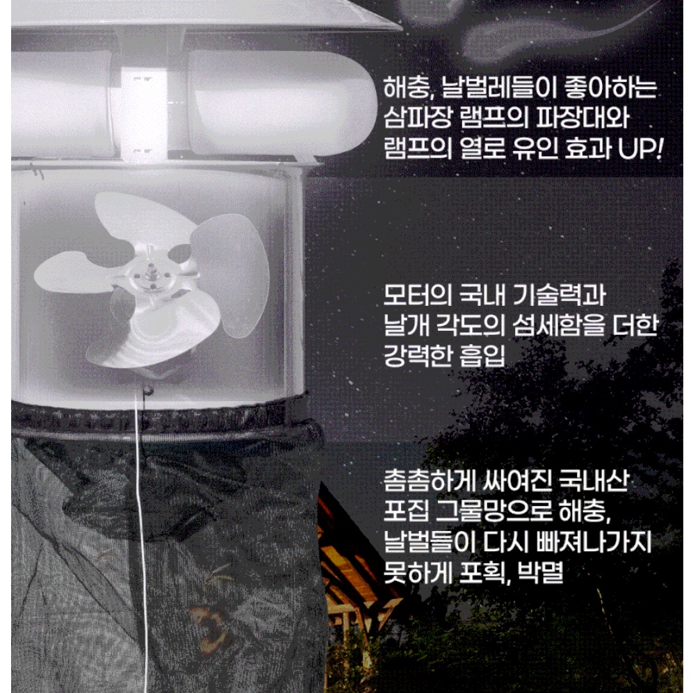 날벌레 퇴치기 포충용 램프 업소용 포충기 벌레 퇴치 기계 660㎡ - 상세 이미지 2