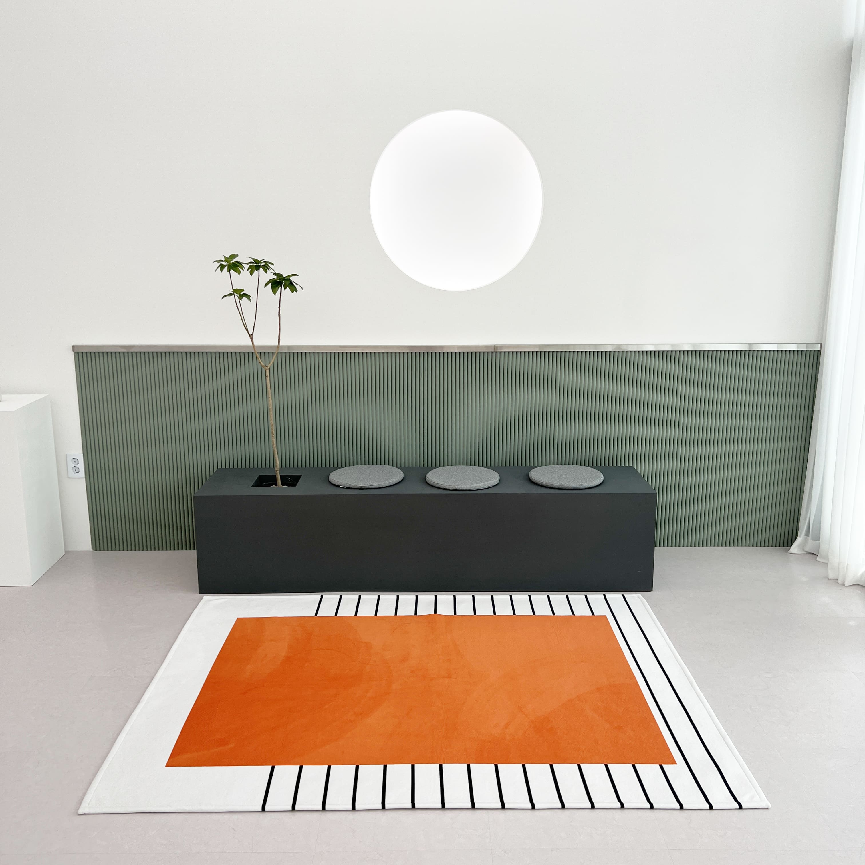 키 오렌지 no16 디자인 한 평 거실 단모 러그 발매트 스몰러그 (60x140cm) 이미지 7