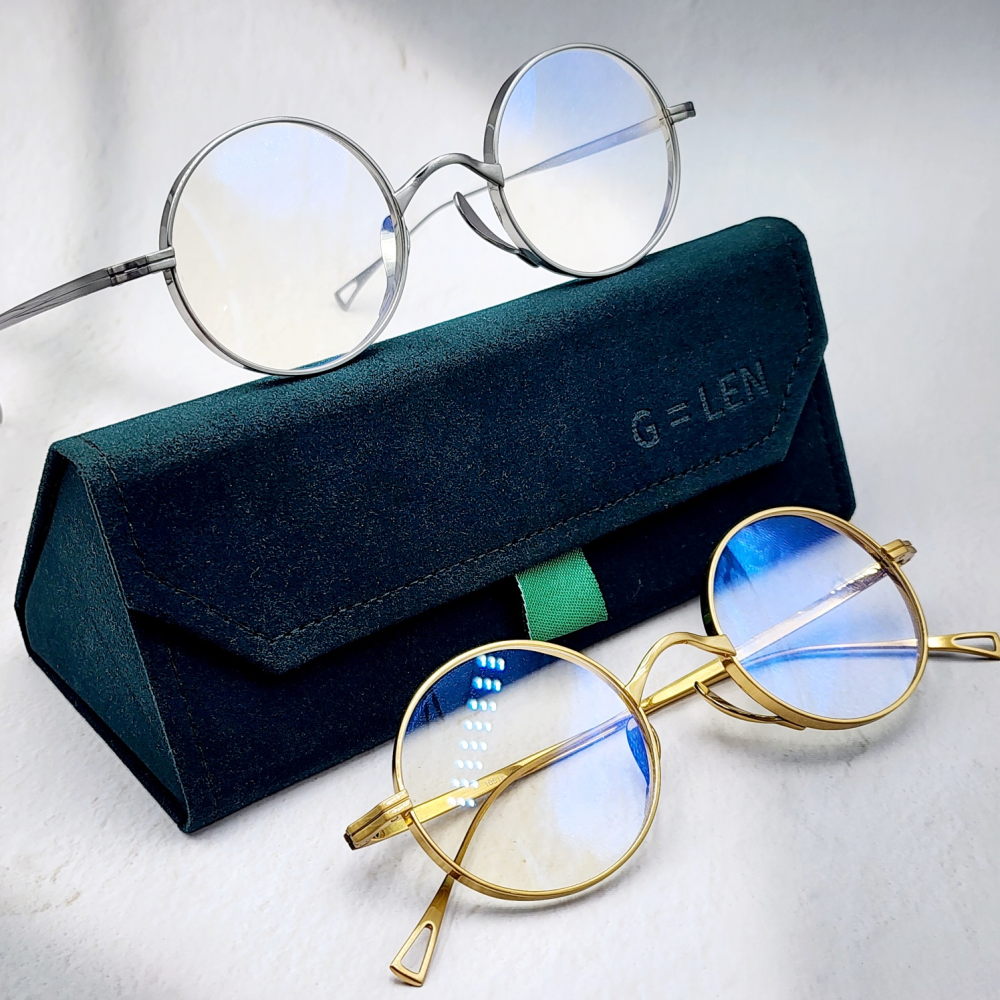 티타늄 안경테 긱시크 돋보기 코받침없는 블루라이트 안경 남자 여자 일본 명품