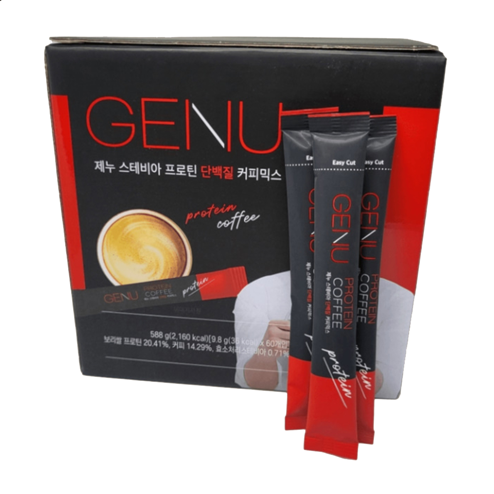 제누 스테비아 프로틴 식물성 단백질 커피믹스 60포 - 상품 이미지