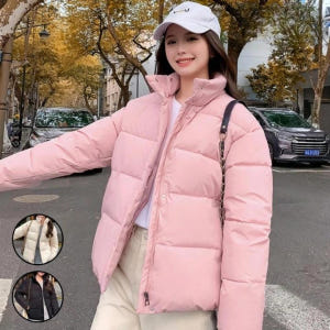 핑크 숏 패딩 여성 짧은 패딩 여대생 패딩 한겨울 착용 후기 | 사이즈/핏 총정리 - 상품 이미지 1