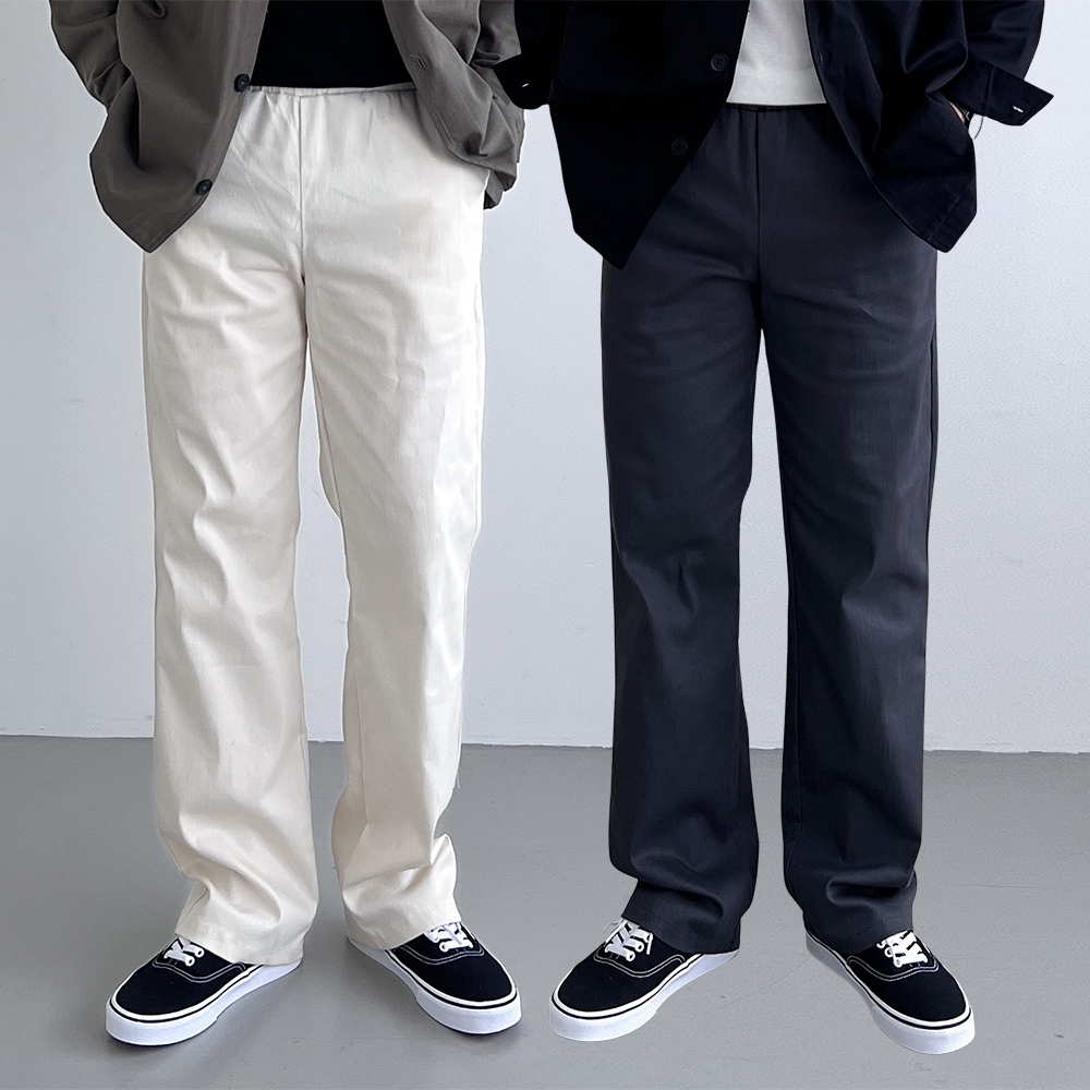 1+1 남자치노팬츠 남자세미와이드팬츠 면바지 백바지 - 상품 이미지