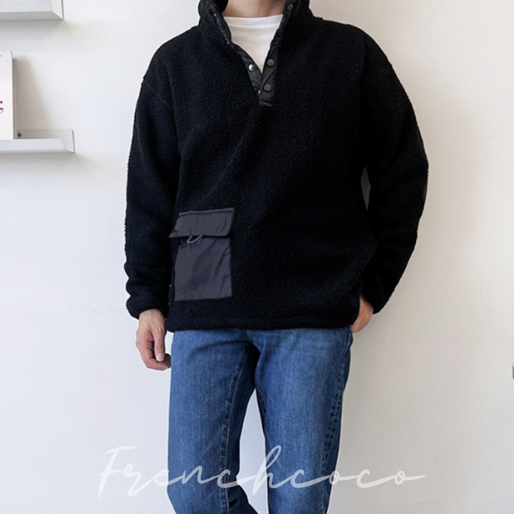 프렌치코코 남성용 양털자켓 후리스 뽀글이맨투맨 - 상품 이미지