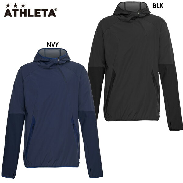 아슬레타 ATHLETA 바람막이 하이브리드 후드 자켓 REI-1136 블랙 네이비 - 메인 이미지