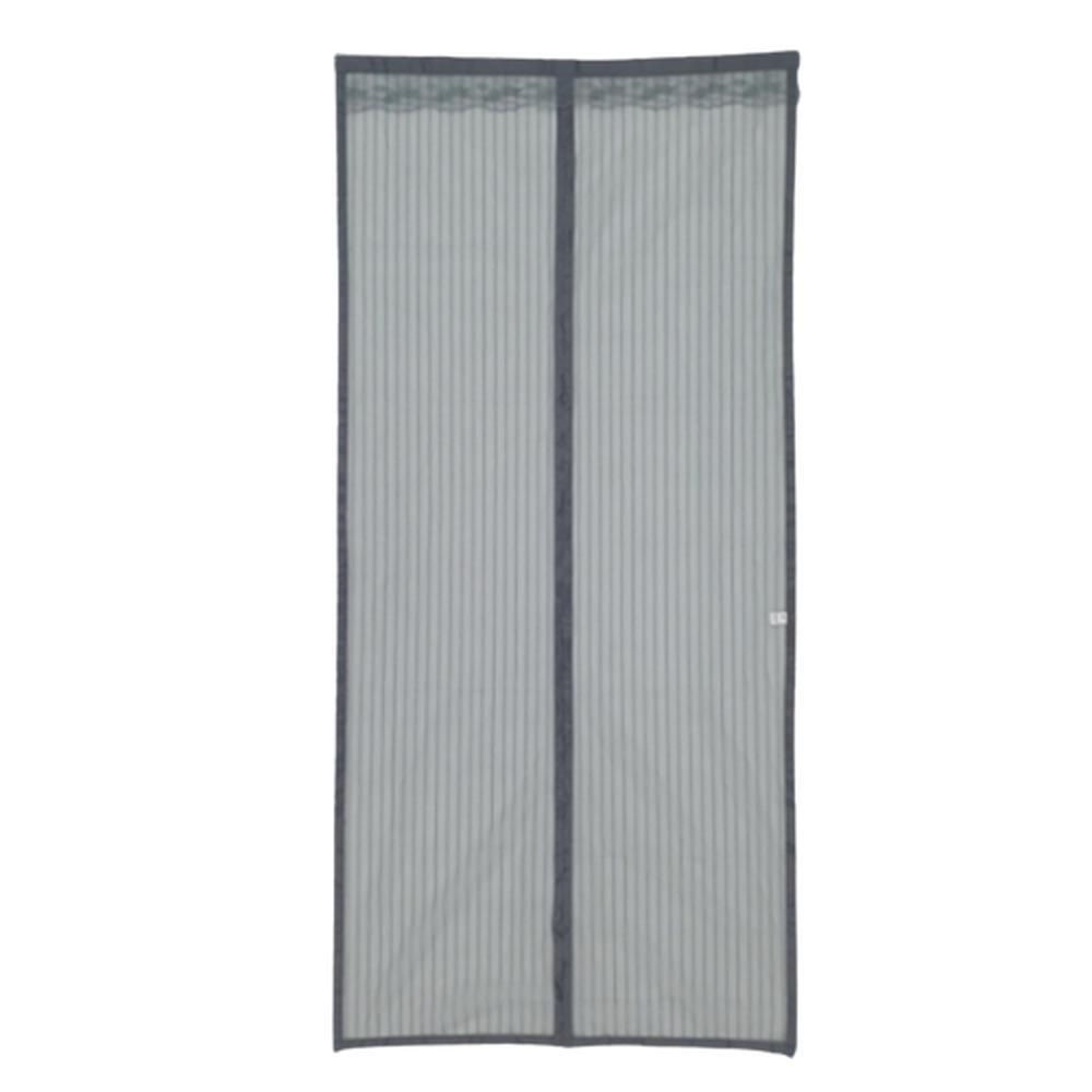줄무늬 촘촘 방문 출입구 방충망 자석 방충문 후크앤루프 탈착 그레이, 100 X 210cm