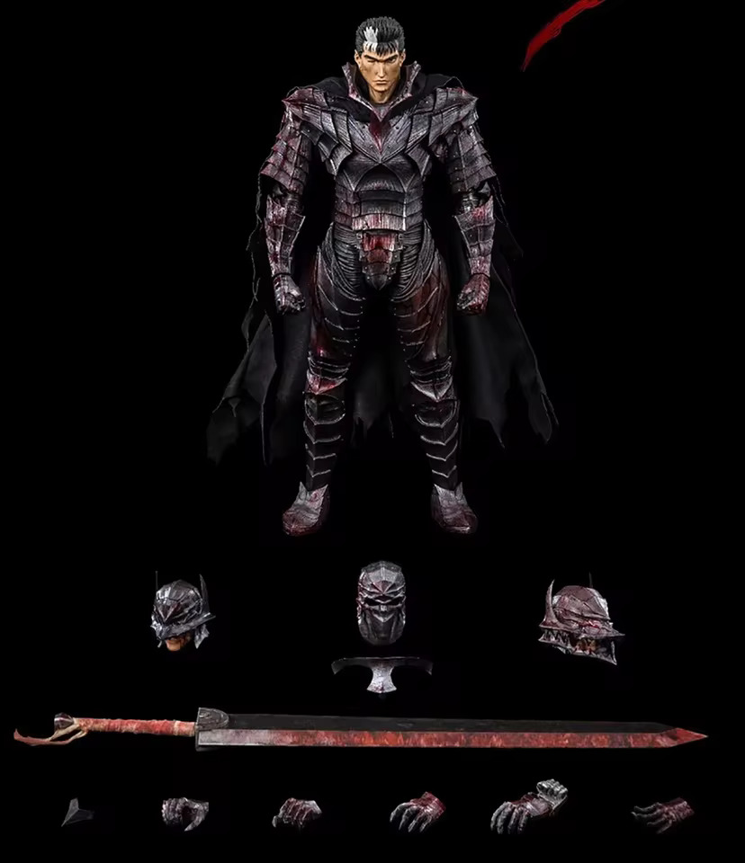 베르세르크 애니 광전사 해골 기사 가츠 그리피스 페무토 피규어 가챠 Threezero Berserk Gess 1/6 Armor 한정판 갑옷 혈액 전투 코팅 액션... 