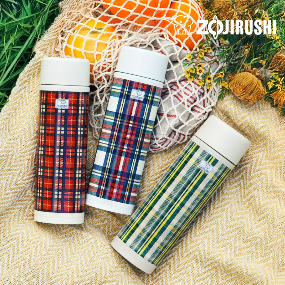 [한정판] 조지루시 체크무늬 텀블러 스크류 코끼리 보온병 보냉병 마호병 480