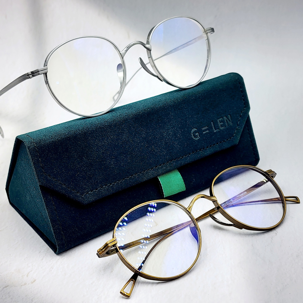 티타늄 안경테 긱시크 돋보기 코받침없는 블루라이트 안경 남자 여자 일본 명품