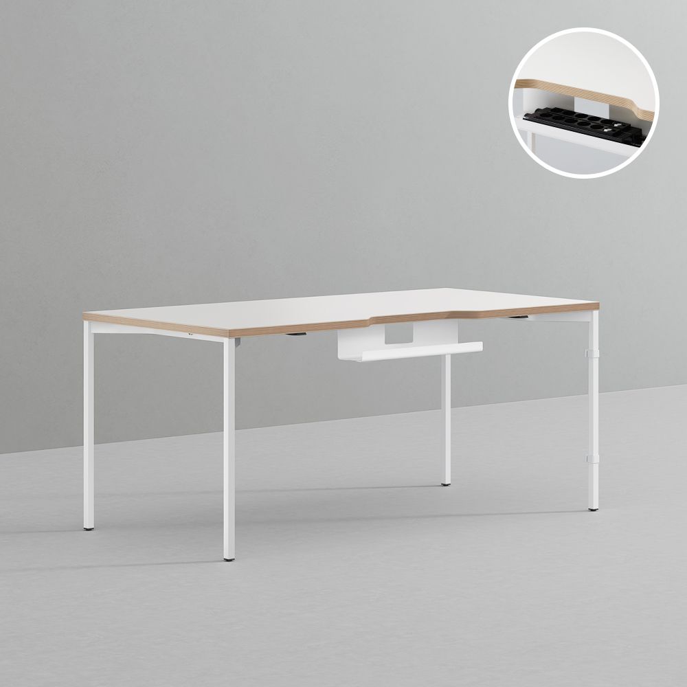 데스커 컴퓨터 책상 2.0 1600x800mm, 메이플+화이트 - 상세 이미지 5