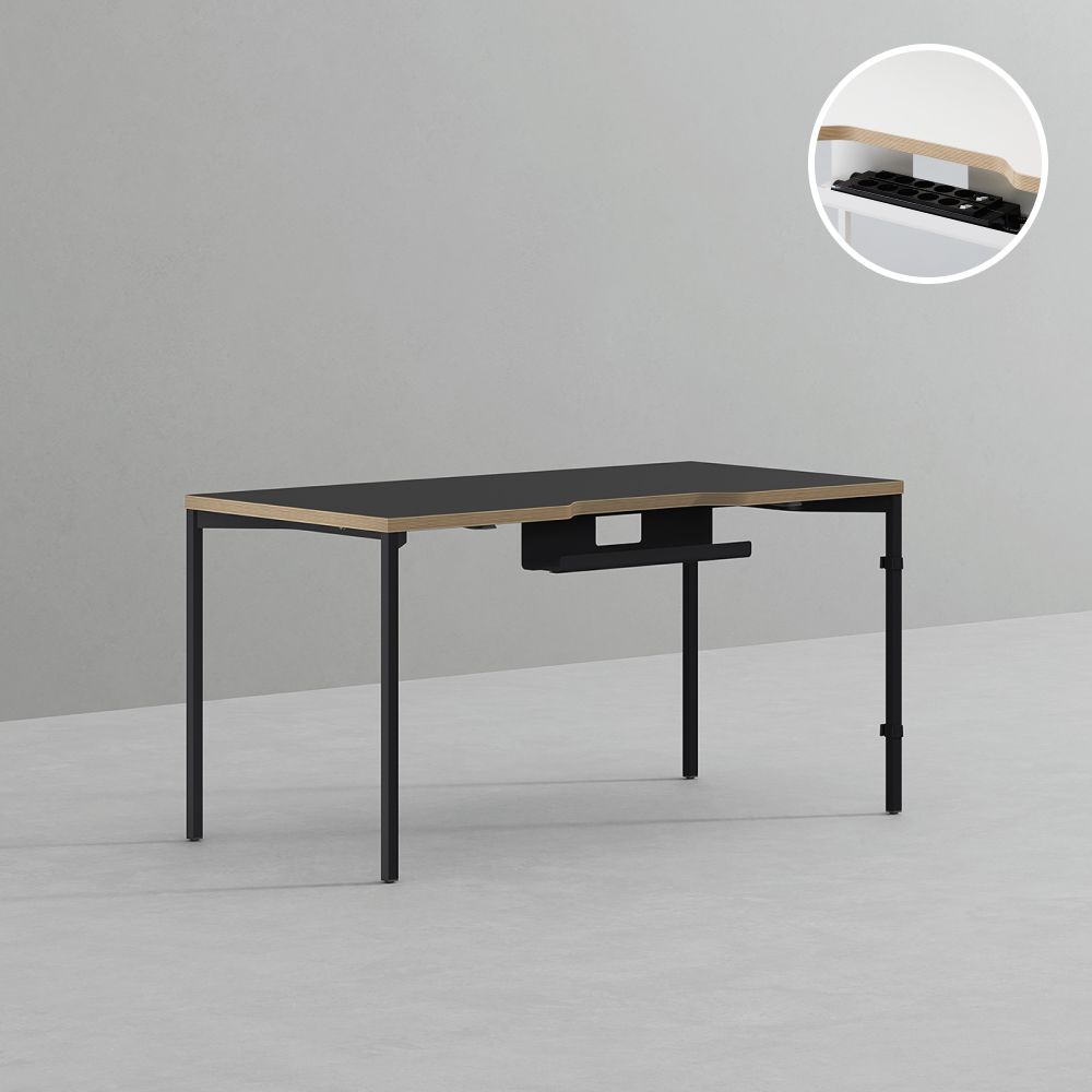 데스커 컴퓨터 책상 2.0 1400x700mm, 빈티지블랙 - 상품 이미지