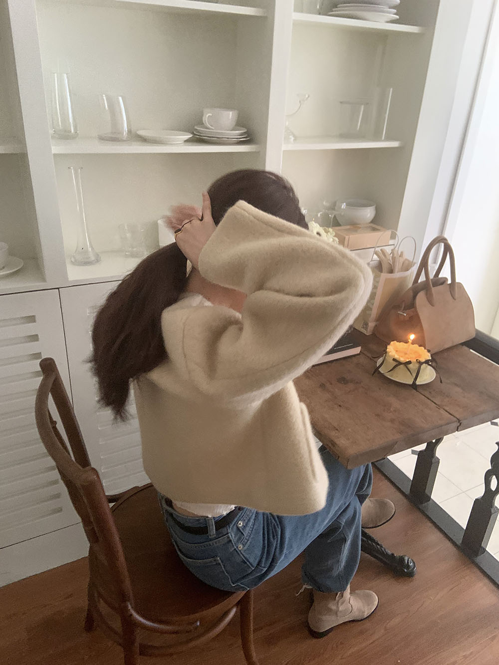 바배🚀너도나도템💖이브 노카라 버튼 울 숏 코트 재킷(2color) 상세 이미지 31