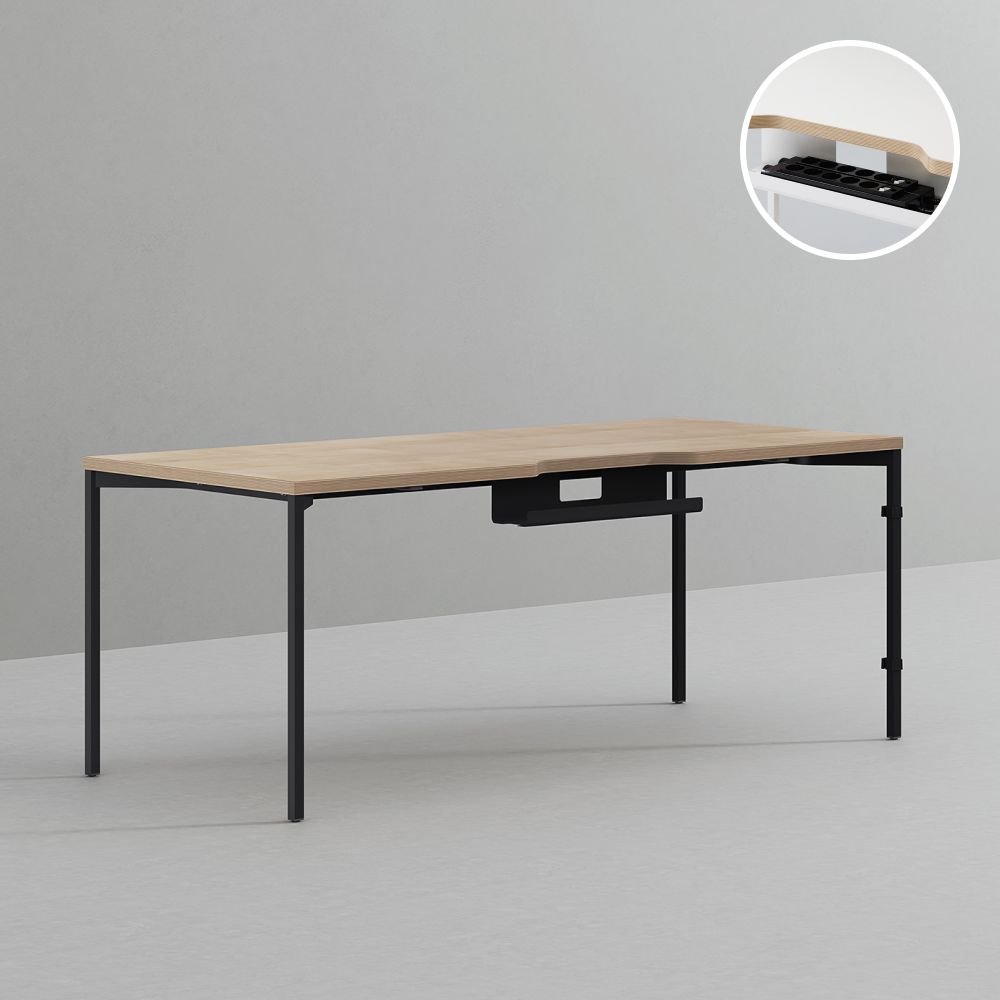 데스커 컴퓨터 책상 2.0 1800x800mm, 메이플+화이트 - 상세 이미지 4