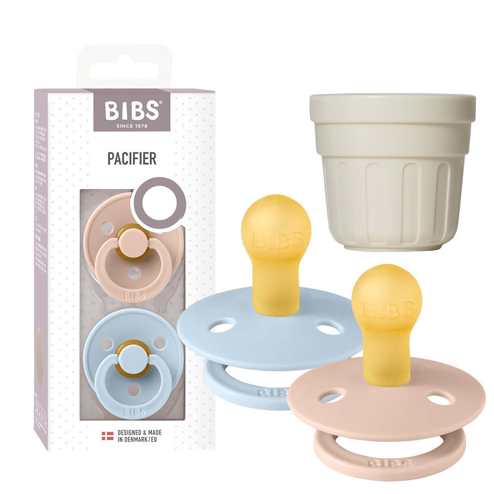 BIBS 빕스 컬러 천연고무 쪽쪽이 노리개 젖꼭지 2개입 1단계 2단계+보호캡(색상랜덤) - 상세 이미지 3