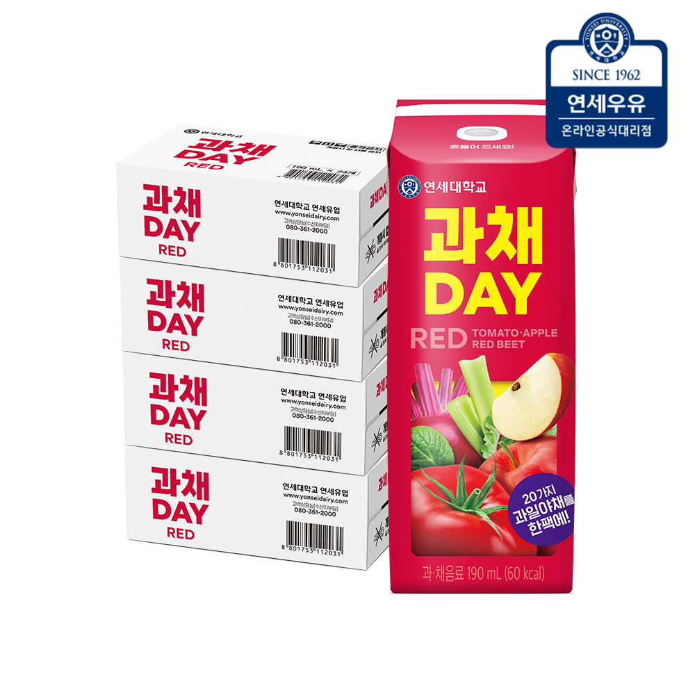 연세유업 과채데이 레드 190ml 96팩 - 상품 이미지