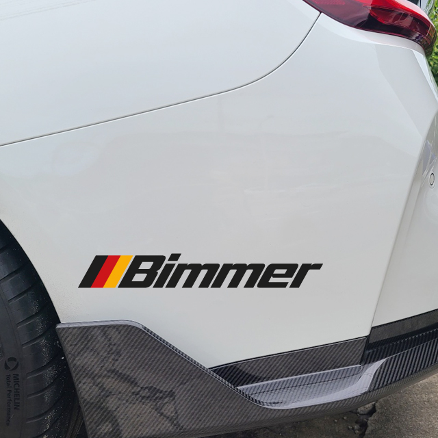 BMW 비머 Bimmer 스티커 독일국기 삼선 데칼 100x15mm - 상품 이미지