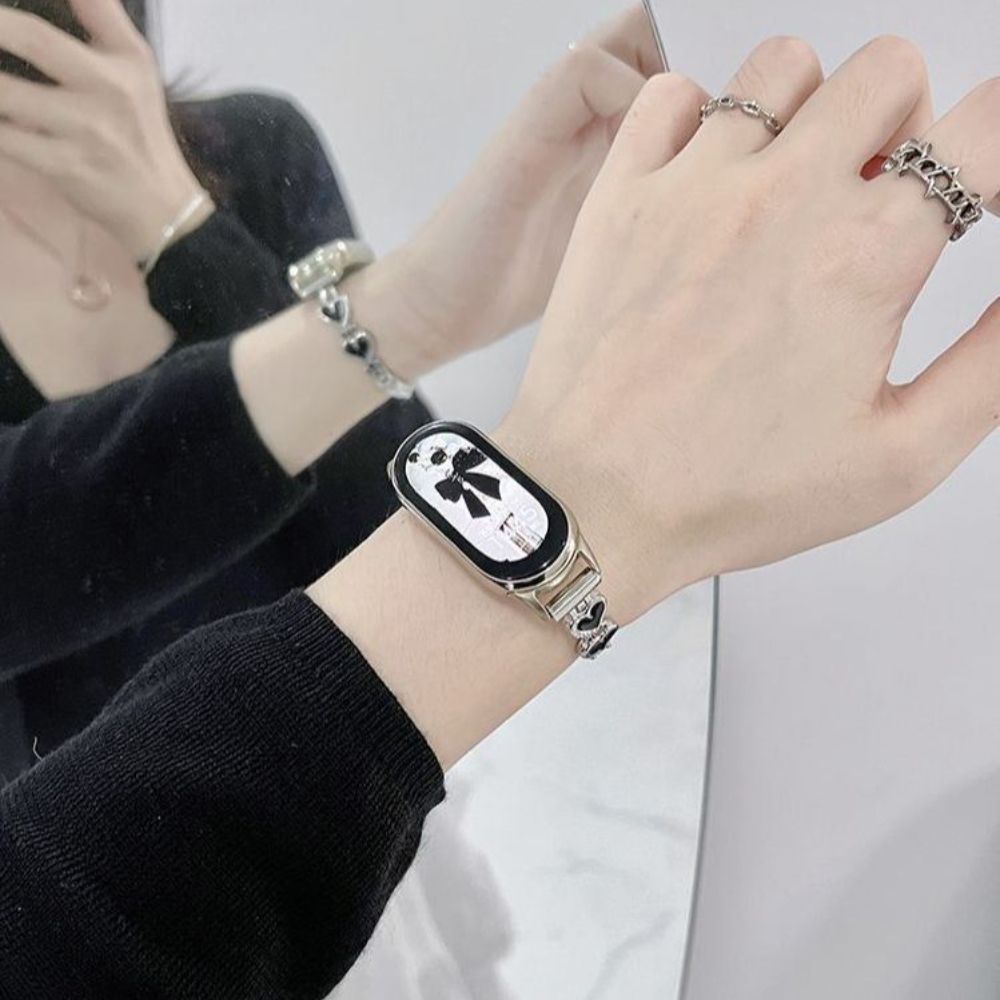 미밴드9 스트랩 하트 메탈 팔찌 밴드 블랙러브 하트 Mi Band 9/9nfc/세라믹 범용 - 상세 이미지 4