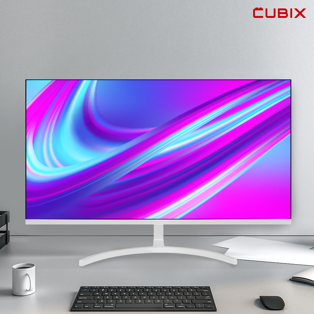 큐빅스 60.4cm(24인치) 스마트 모니터 구글 안드로이드 화이트 CX24GBX11 - 상품 이미지