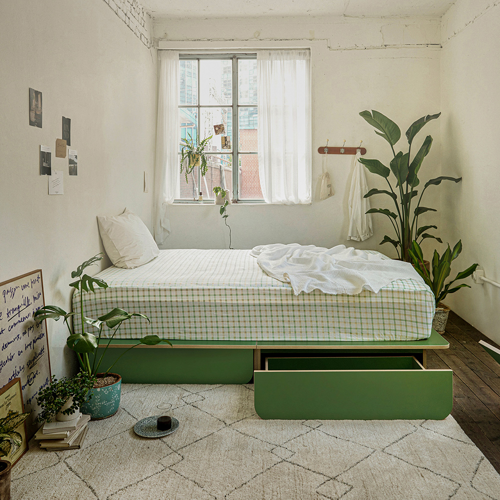 누어 룬드 평상형 수납 침대 프레임 저상형 싱글 슈퍼싱글 SS