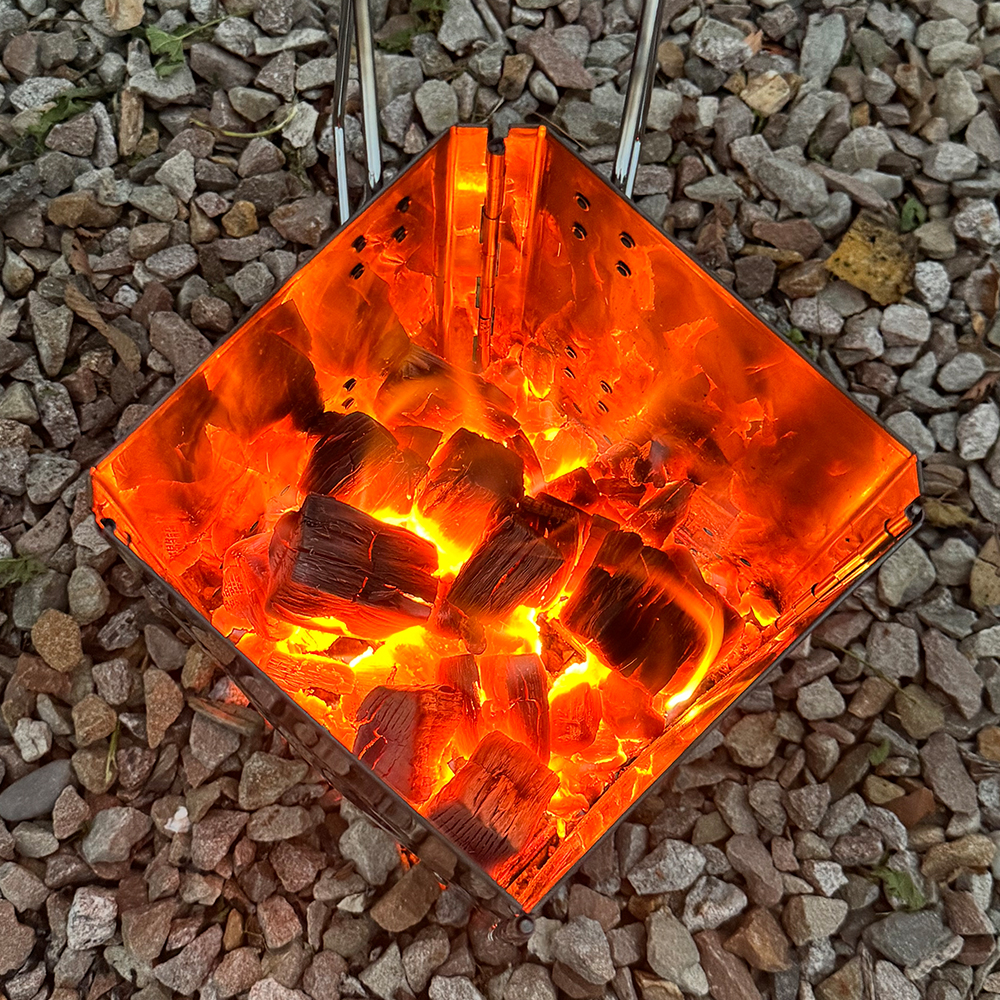 꾸버스 특대형 XXL 차콜스타터 사각 접이식 숯불 착화기 캠핑 휴대용 침니스타터 오덕 가방