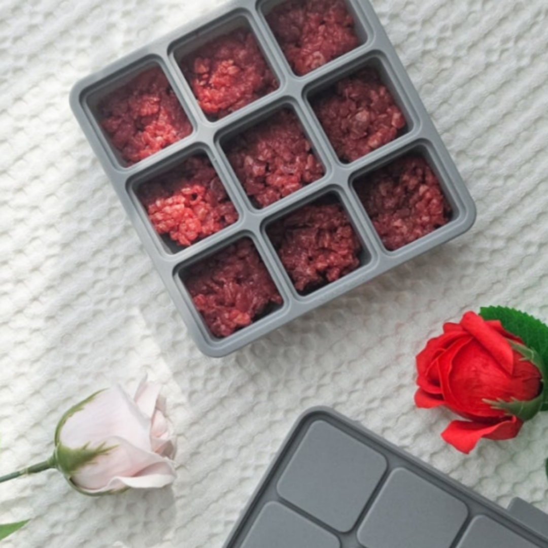 디아르 국내산 플래티넘 실리콘 밀폐 이유식 보관 용기 큐브 틀 준비물 9구 오트밀베이지 - 상세 이미지 2