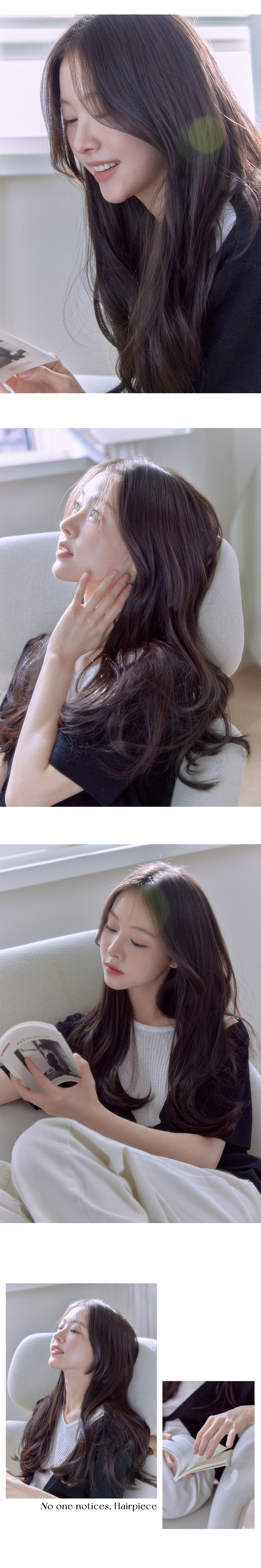 붙임머리 피스 가발 세트 헤어피스 웨딩 부분 똑딱이 셀프 긴머리 웨이브 판매처 상세 정보 이미지 4