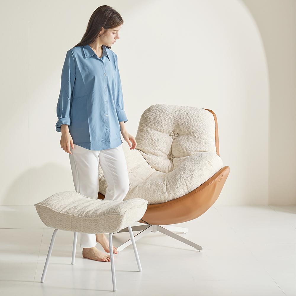 1인용 패브릭 안락 수유 의자 360도 회전 쇼파 SF-002