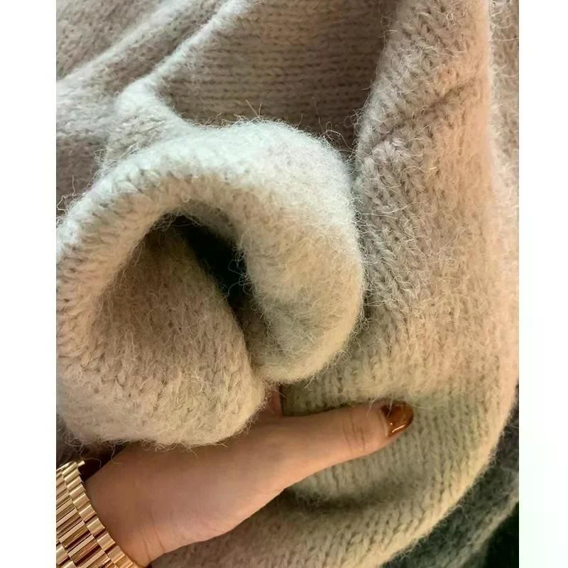 여친룩 부드러운 스타일 가디건 여성 느슨한 가을과 겨울 하이 센스 작은 니트 스웨터 겉옷 Grey 2XL (62.5-72.5kg) - 상세 이미지 3