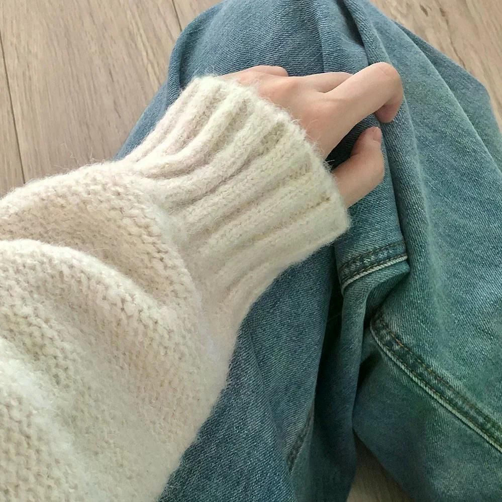 빈티지 일본식 니트 스웨터 가디건 레드 와인 베이지 크림 컬러 사이즈 가을 호른 크롭 자켓 베이지 살구 M - 상세 이미지 2